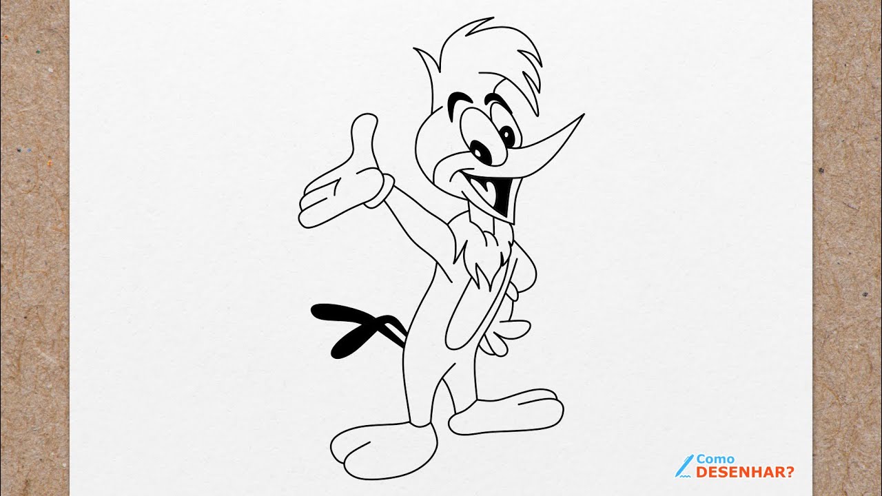 Como desenhar o Pica Pau (desenhando o Pica Pau passo a passo)