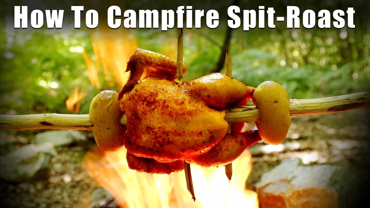 How to Spit-Roast Meat over a Camp Fire
