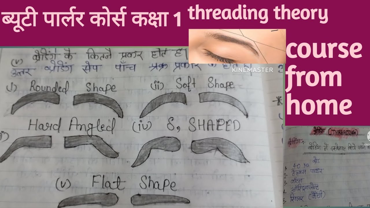 threading theory in hindi|| ब्यूटी पार्लर घर से कोर्स || threading vedio in detail|| threading file
