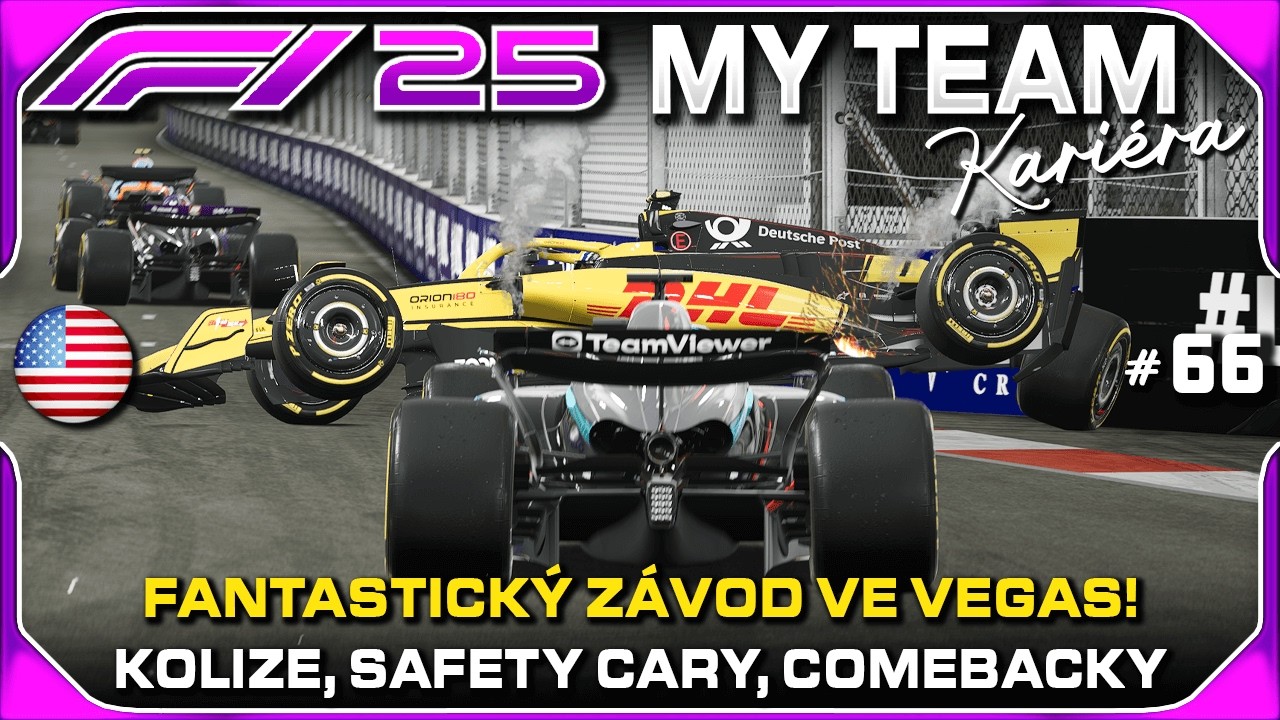 Kolize, Safety Cary a Comebacky! Super Závod ve Vegas! #66 | F1 25 My Team Kariéra CZ Let's Play