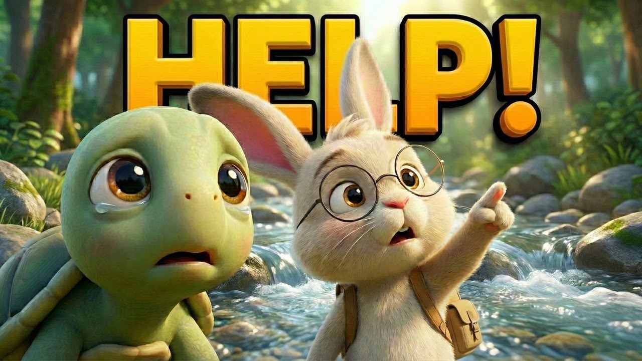 Crossing the Stream! 🐢🌊 | Leo the Bunny Helps Tilly | 3D Kids Cartoon Forest Adventure