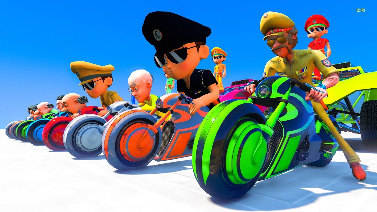 Motu Patlu And Little Singham Shotaro Bike Impossible Ramp Challenge In Gta 5
