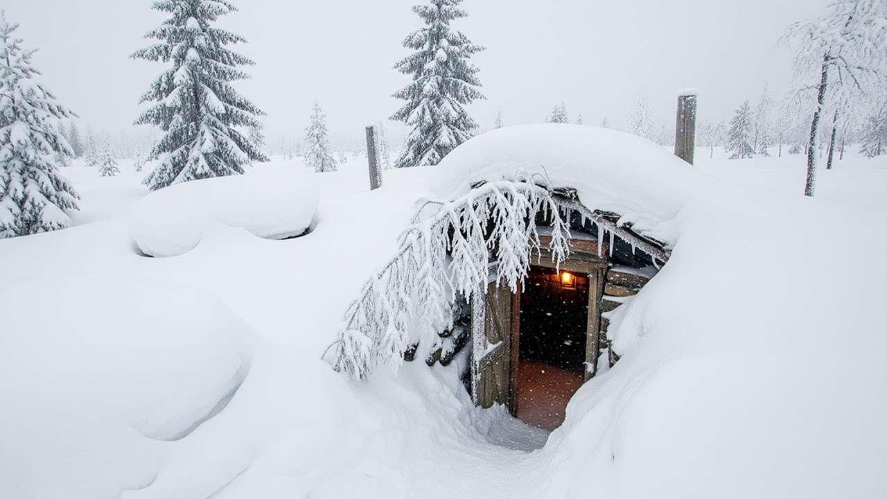 Hidden Underground Shelter Survival in Deep Snow