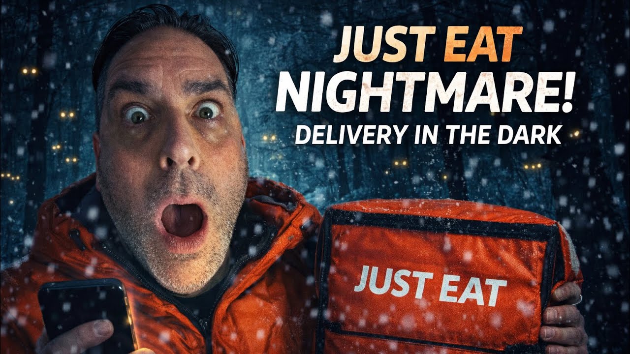 WEIRDEST JUST EAT DELIVERY IN A SNOW STORM IN THE WOODS