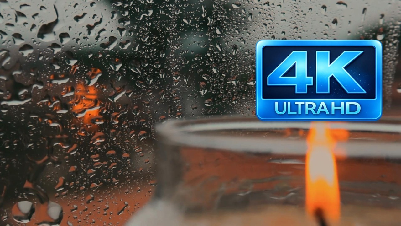 🌧️ Steady Rain Sounds 6 Hours | Rain Drops on Window & Candle Glow