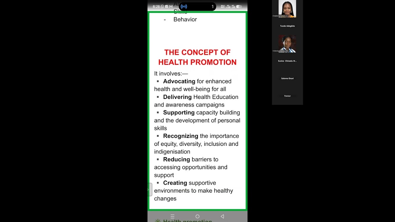 MPH 8109 (Health Education & Promotion) Session 1