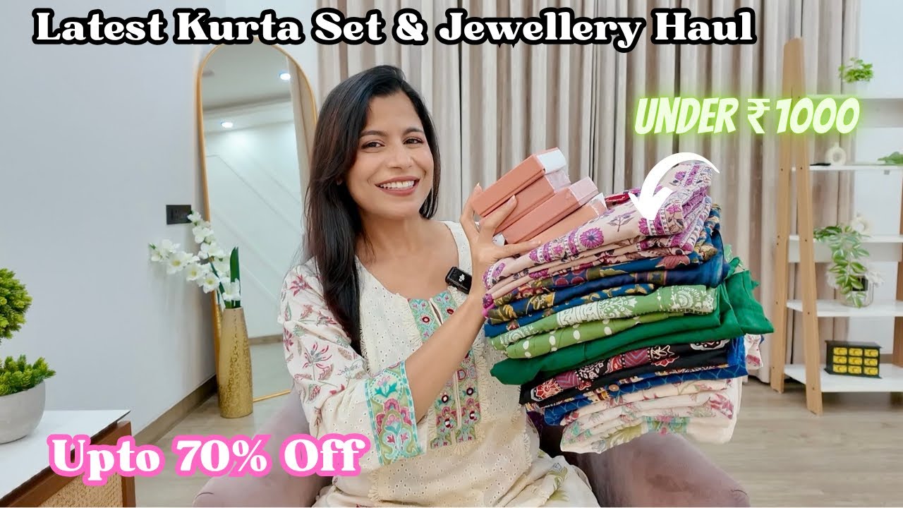 Amazon Kurta Haul | Latest Kurta Set Try-On Haul and Daily Wear Jewellery l Sale Upto 70% Off
