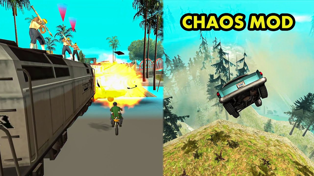 DESAFIO: CHAOS MOD NA MISSÃO DE SEGUIR O TREM NO GTA SA (impossível)