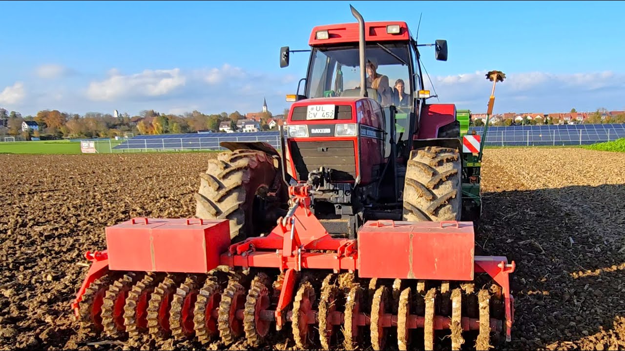 International 5130 Maxxum Powershift Case mit Frontpacker & Amazone AD 303 beim Weizen säen 2024 !