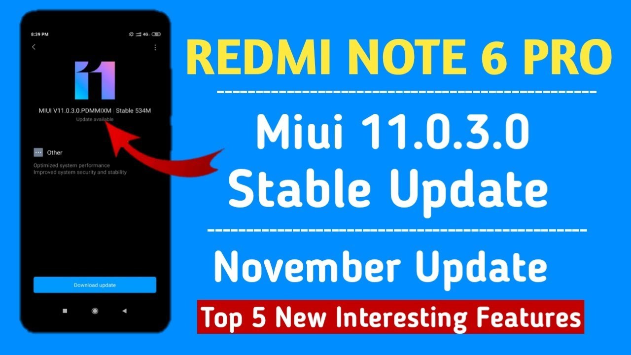 Redmi 6 Pro Miui 11.0.3.0 Stable Update | Top 10 Interesting Features & Release Date in India!!!