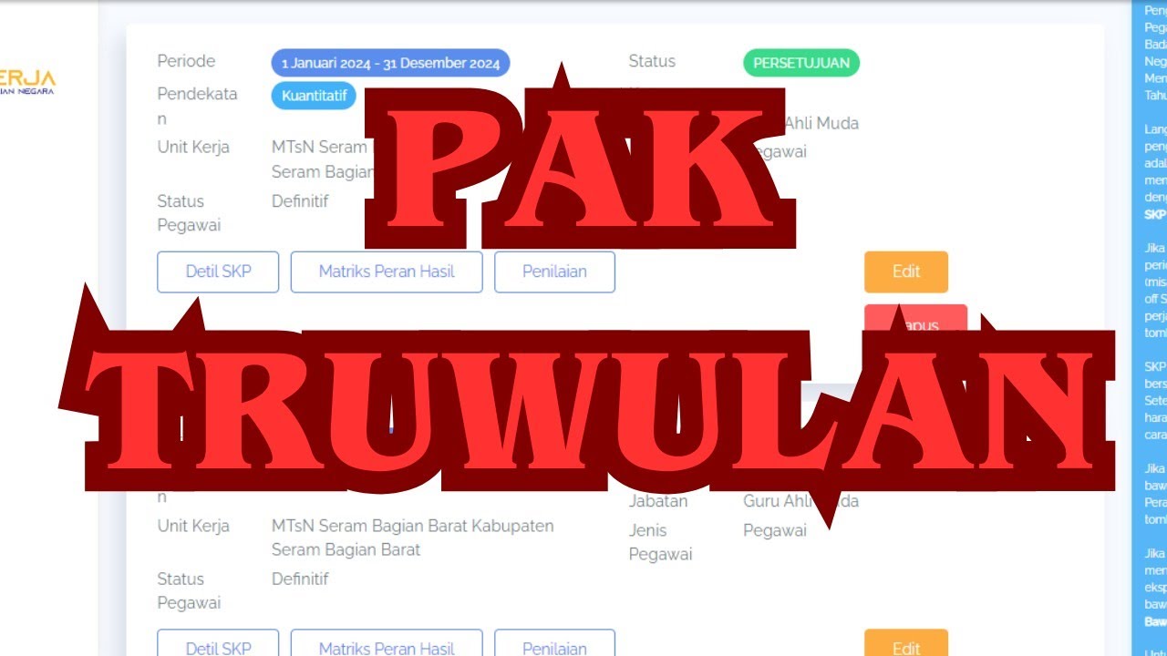 Cara Mengajukan PAK Triwulan || Panduan E-Kinerja