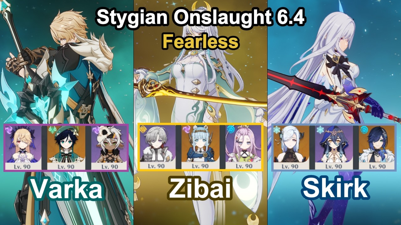 C0 Varka Electro & C1 Zibai & C1 Skirk | Stygian Onslaught Lv.5 | Fearless | 6.4 | Genshin Impact