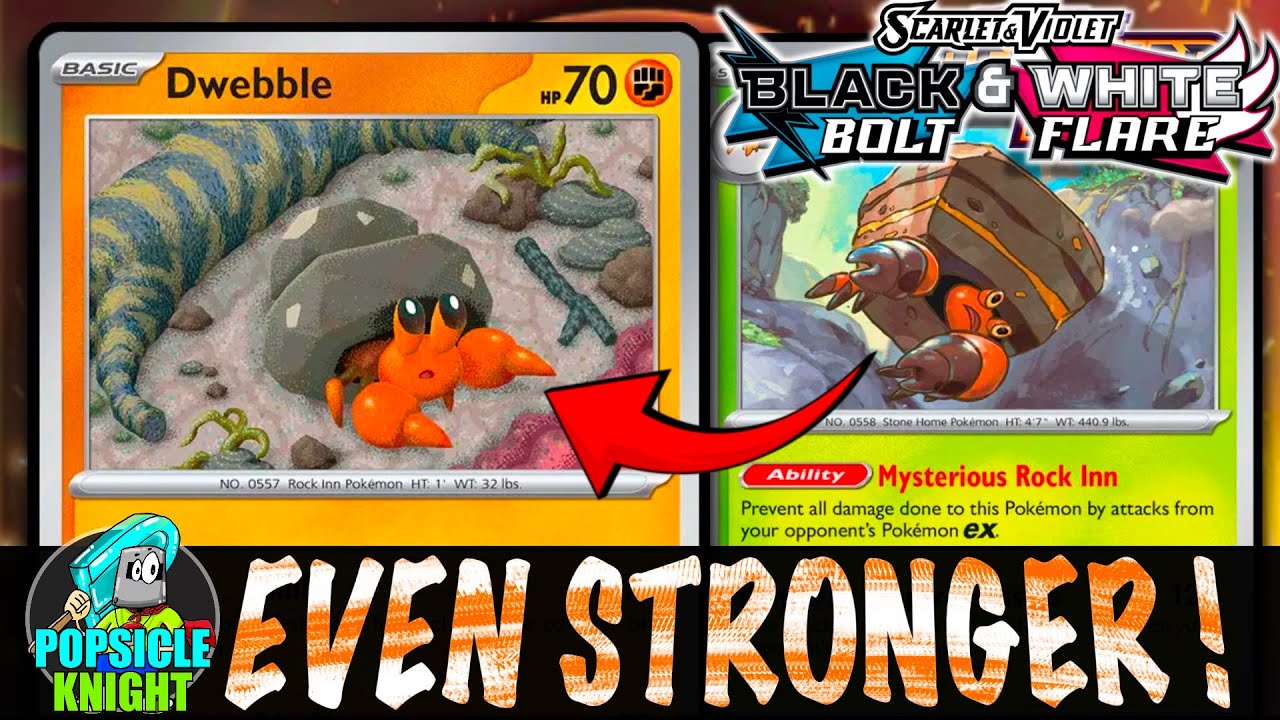 DWEBBLE : Gives CRUSTLE a Strong One Energy Attack ! PTCGL Gameplay (BLACK BOLT & WHITE FLARE)