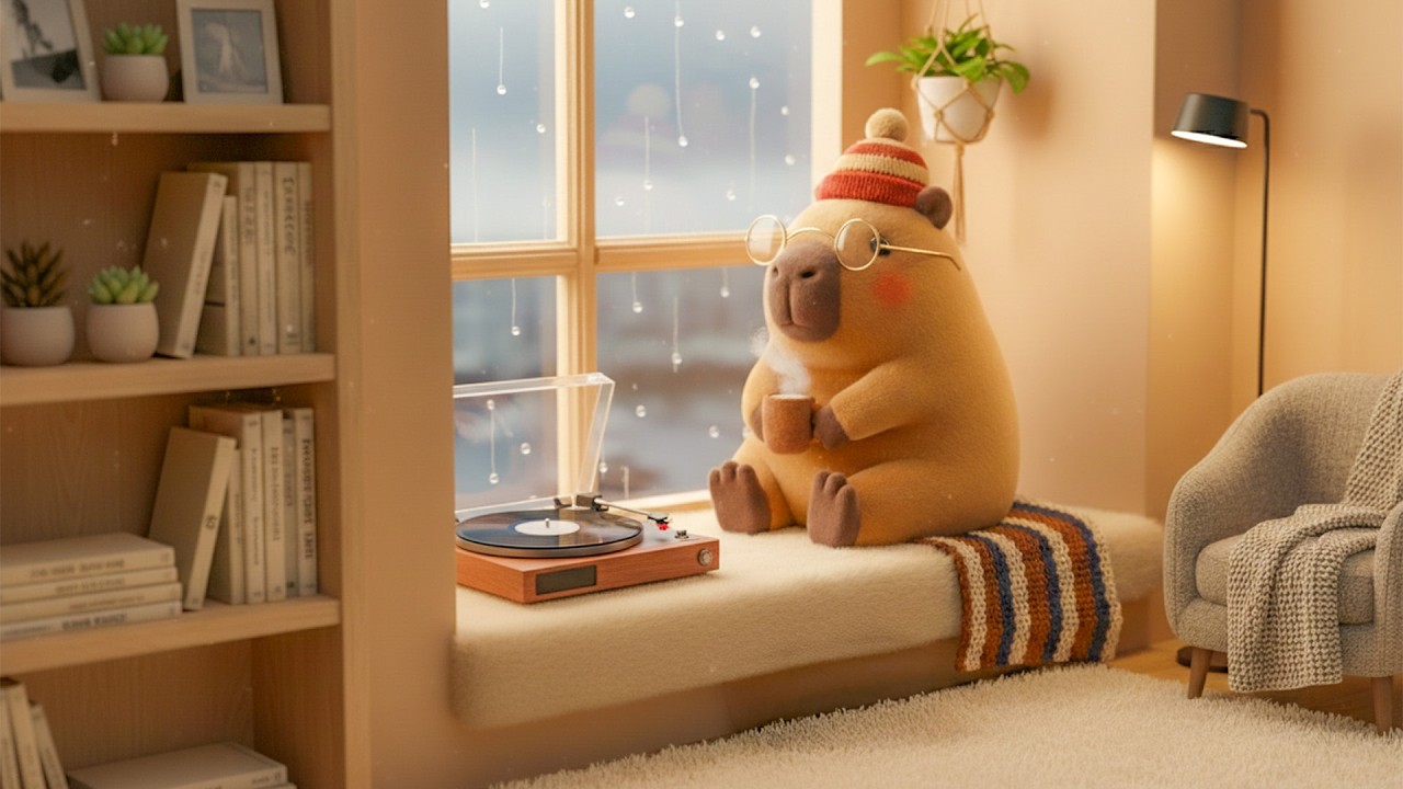 Cozy Rainy Day with Capybara ☕ Lofi Hip Hop Mix for Relaxation & Study
