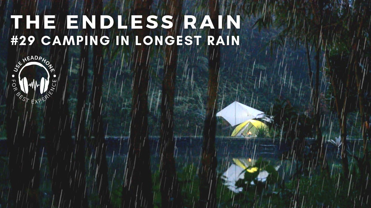 🎧 RAIN ALL DAY & ALL NIGHT - solo camping in heavy rain (Sleep with Rain Sound)