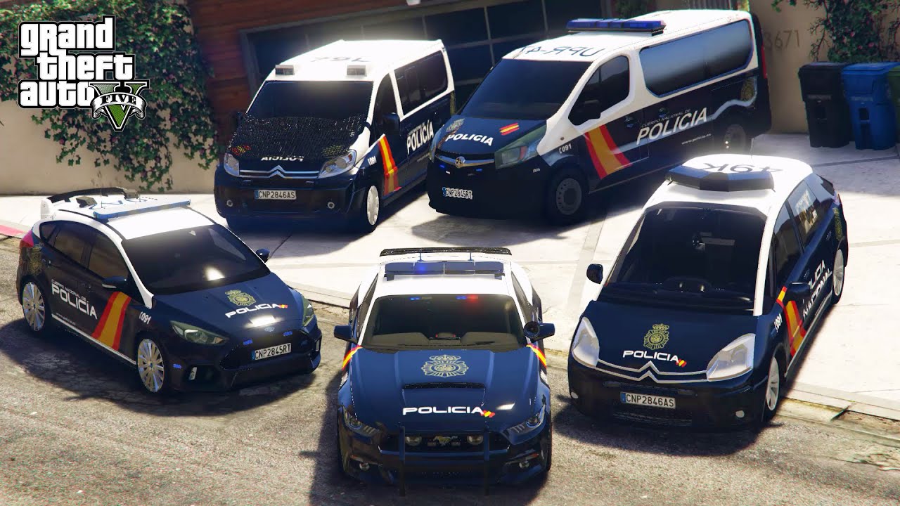 GTA 5 - Stealing Spanish Police Department Vehicles with Franklin! | (Real Life Cars) #29