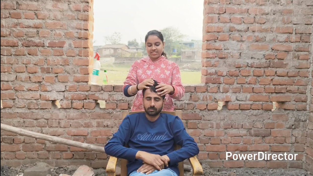 ASMR BARBER,!!! Head Massage and Natural Sound..💯🇮🇳