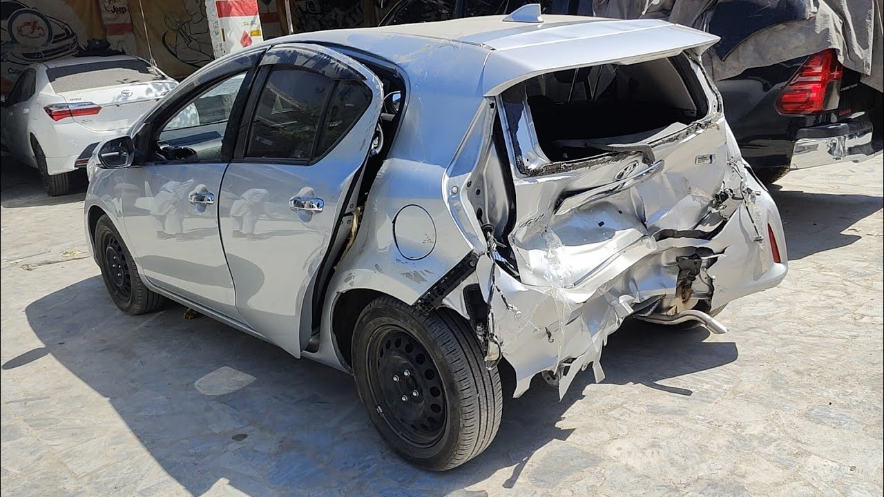 In Japan a Total Loss Toyota Aqua Repaired in Pakistan is credited to @accidentmaster