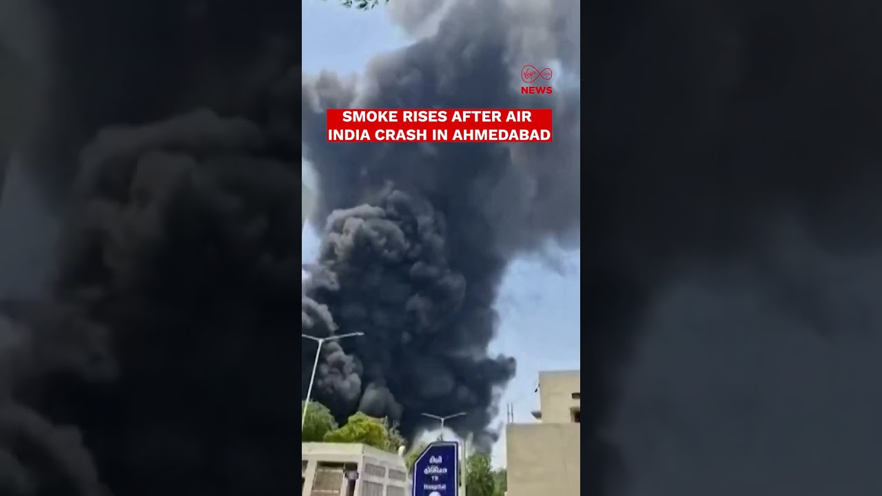 Smoke Rises After Air India Crash in Ahmedabad