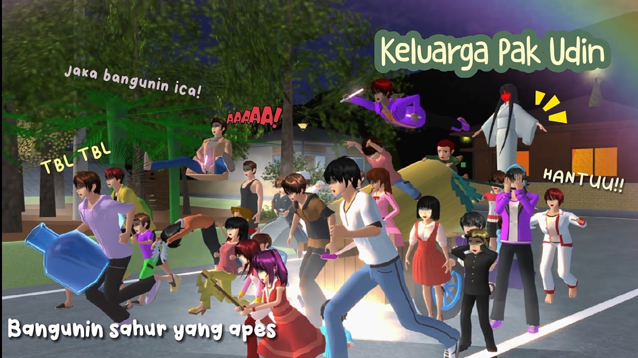 KELUARGA PAK UDIN [ Bangunin Sahur yang Apes! ] || Sakura School Simulator