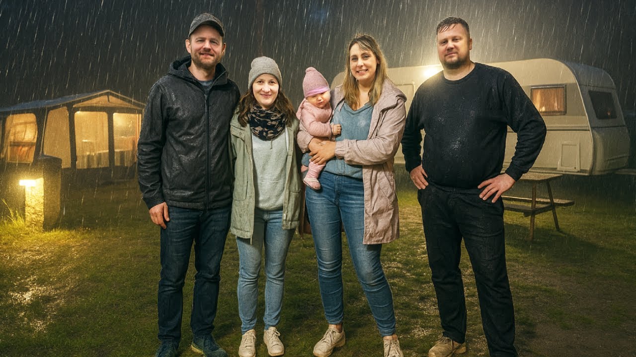ERSTES MAL ⭐⭐⭐⭐⭐ CAMPING 🌧️ bei Regen im Neuen Wohnwagen Adria Adora 613PK und QEK Junior❣️