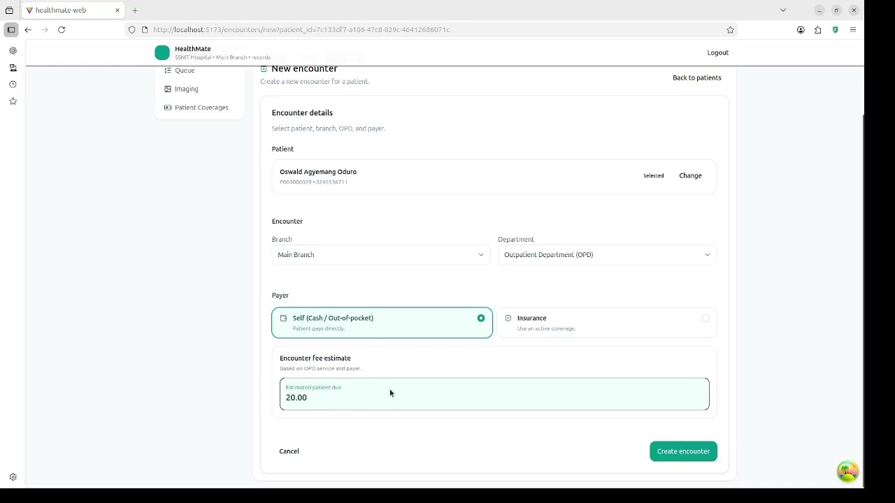 HealthMate HMS Demo (Ghana) | Records, Cashier, Triage, Consultation, Lab, Pharmacy & Accounts