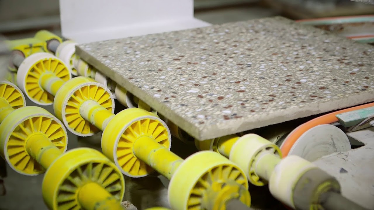 A close-up look at our terrazzo tile manufacturing process