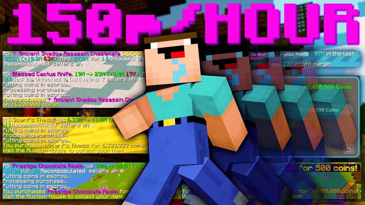 How Much Does Farming While AH Flipping Make? | Hypixel Skyblock