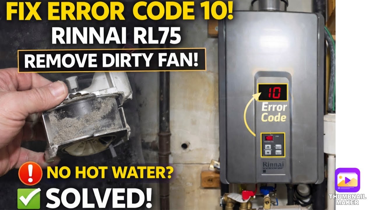 ИСПРАВИТЬ КОД ОШИБКИ 10, RINNAI RL75. СНИМИТЕ ГРЯЗНЫЙ ВЕНТИЛЯТОР для очистки. Нет горячей воды — ...