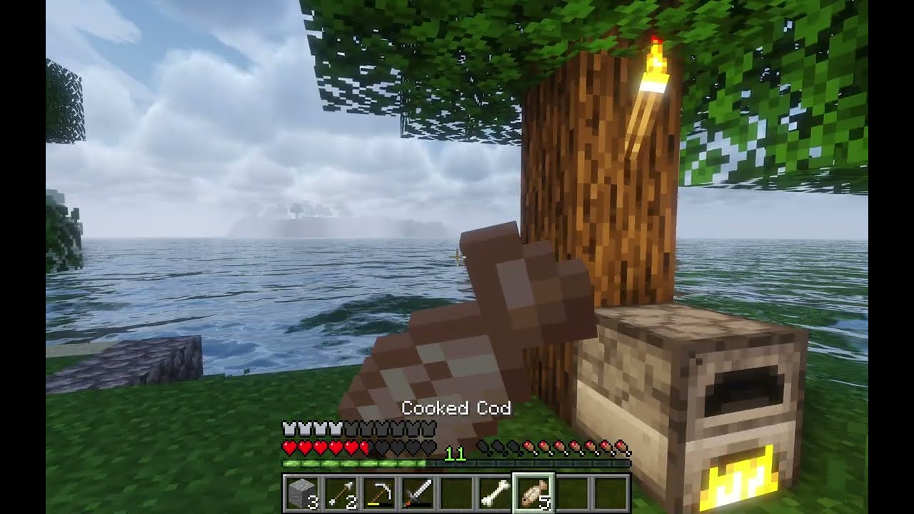 Minecraft Nerd World: Finally Some Loot (Gold Iron) from Dark Cave, Playing with Dolphin