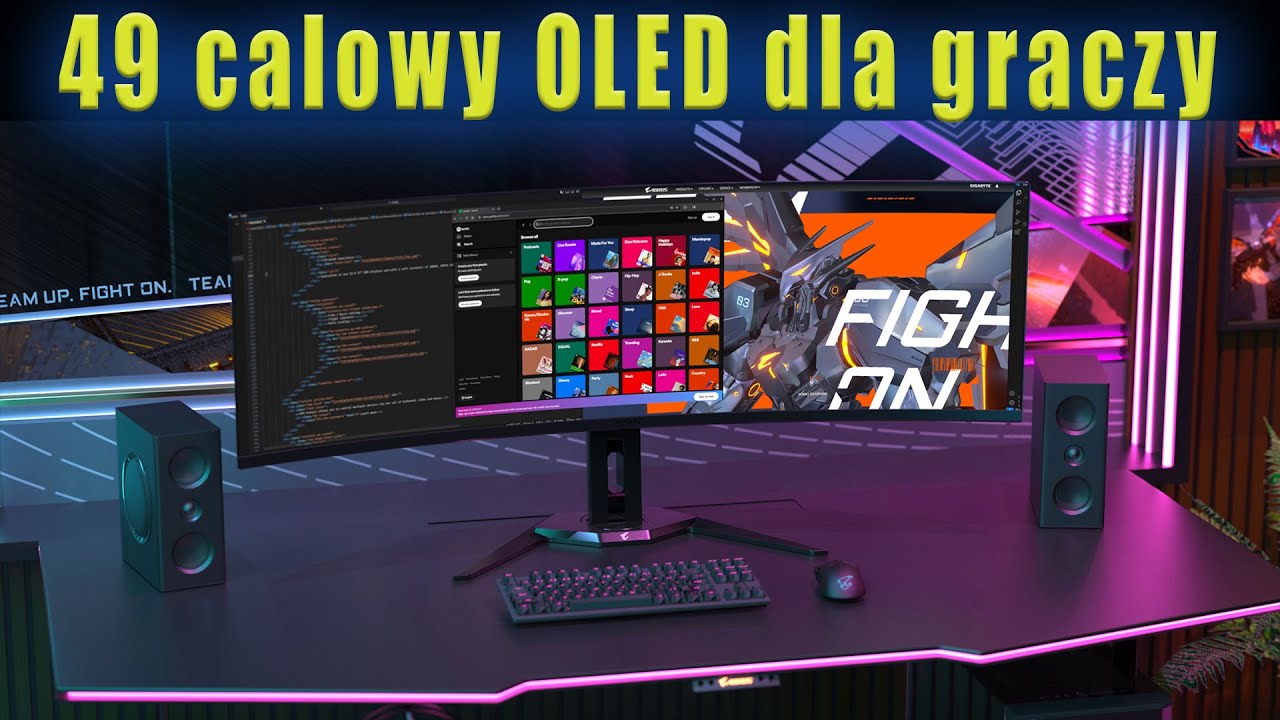 Aorus CO49DQ - 49 calowy,  ultra panoramiczny monitor na OLED i w 144Hz