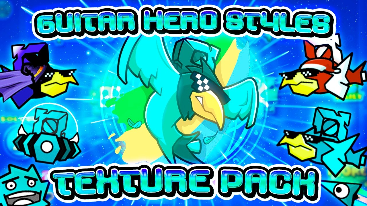 GUITAR ICON MIX TEXTURE PACK! + 150 ICONS AND PARTICLES (Android & Steam) | Geometry Dash 2.207