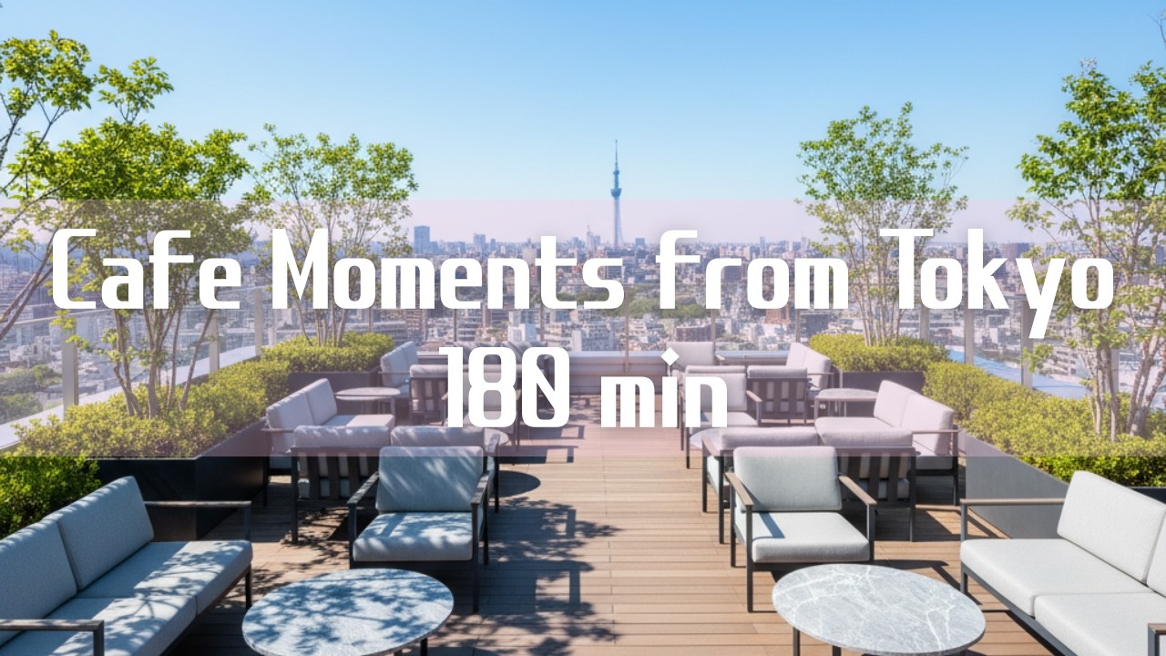 Tokyo Tower Rooftop Terrace Café BGM | 180min Relaxing Piano & Japanese Instruments