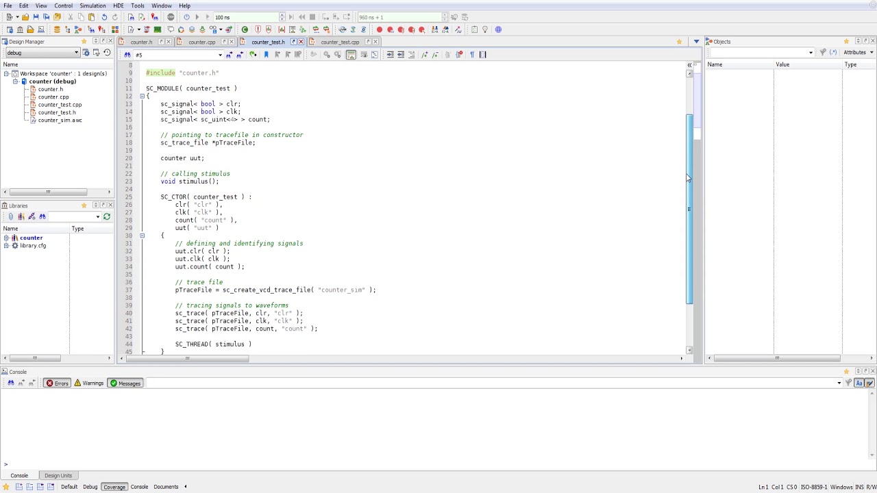 Writing a SystemC Testbench