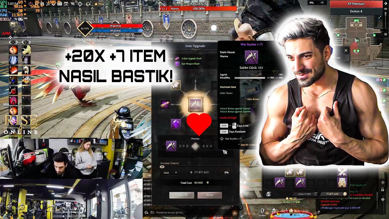 Rise Online 20+X +7 Upgrade Geçirdik. 6GB, 30+ GB