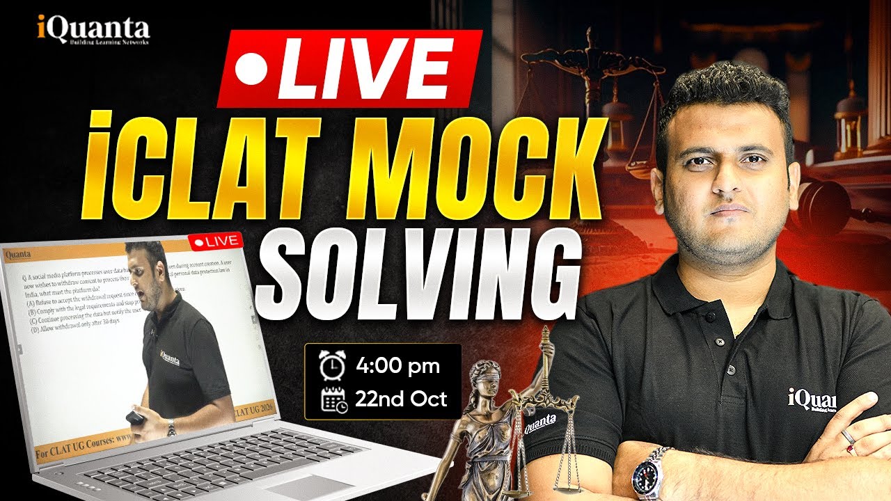 CLAT 2026 LIVE MOCK SOLVING |  iCLAT1.0 : ALL INDIA OPEN MOCK  | CLAT 2026 Strategy & Practice