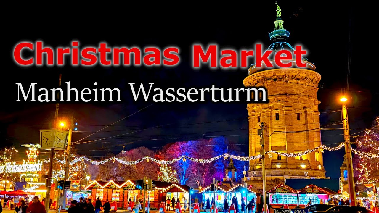 German Christmas Market Walking Tour 4K   Enchanting Mannheim Christmas Market