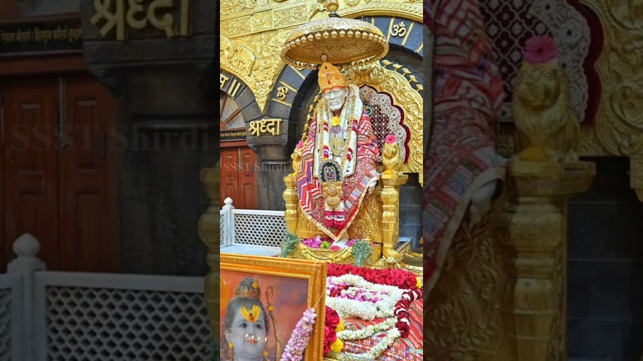 Today Shirdi Sai Baba Ram Navami special Madhiyan Aarti 🪔Darshan 🙏✨😍#omsairam 🌺#youtubeshorts ❤️