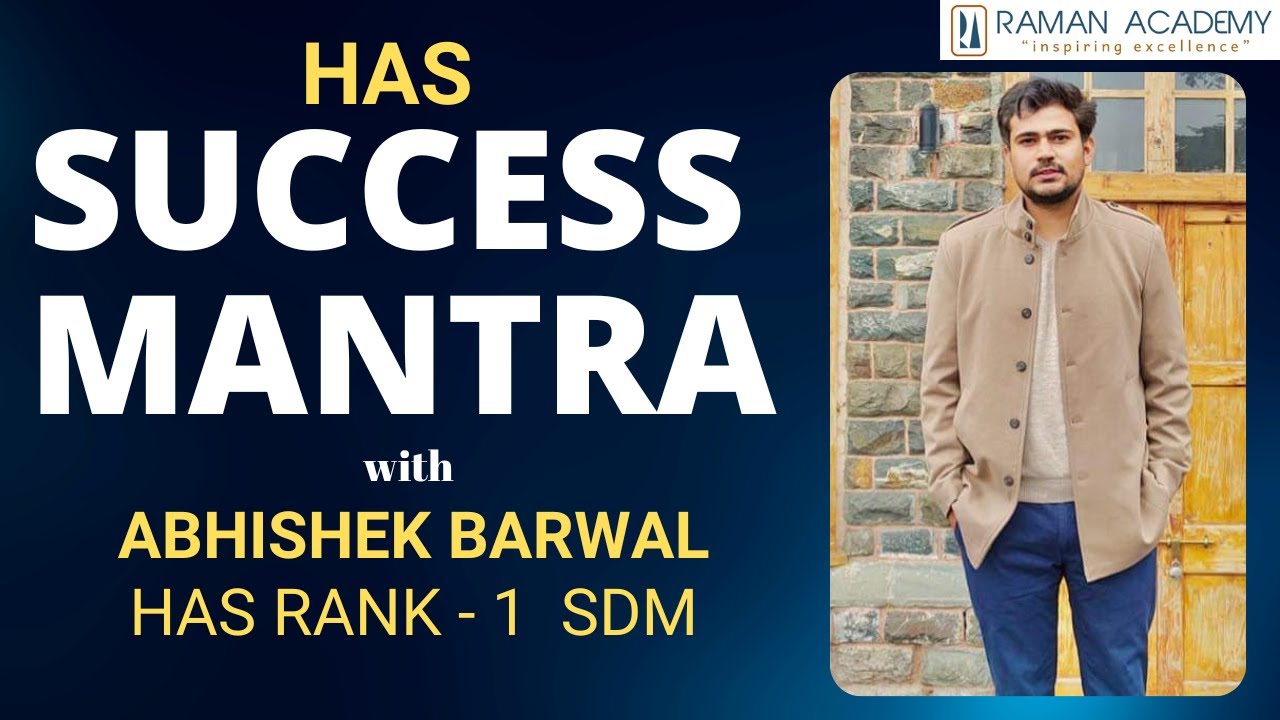 Abhishek Barwal HAS Rank - 1 (SDM) | Himachal Pradesh Administrative Services | Raman Academy
