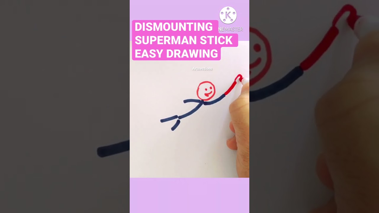 DISMOUNTING STICKMAN SUPERMAN EASY DRAWING - #shorts
