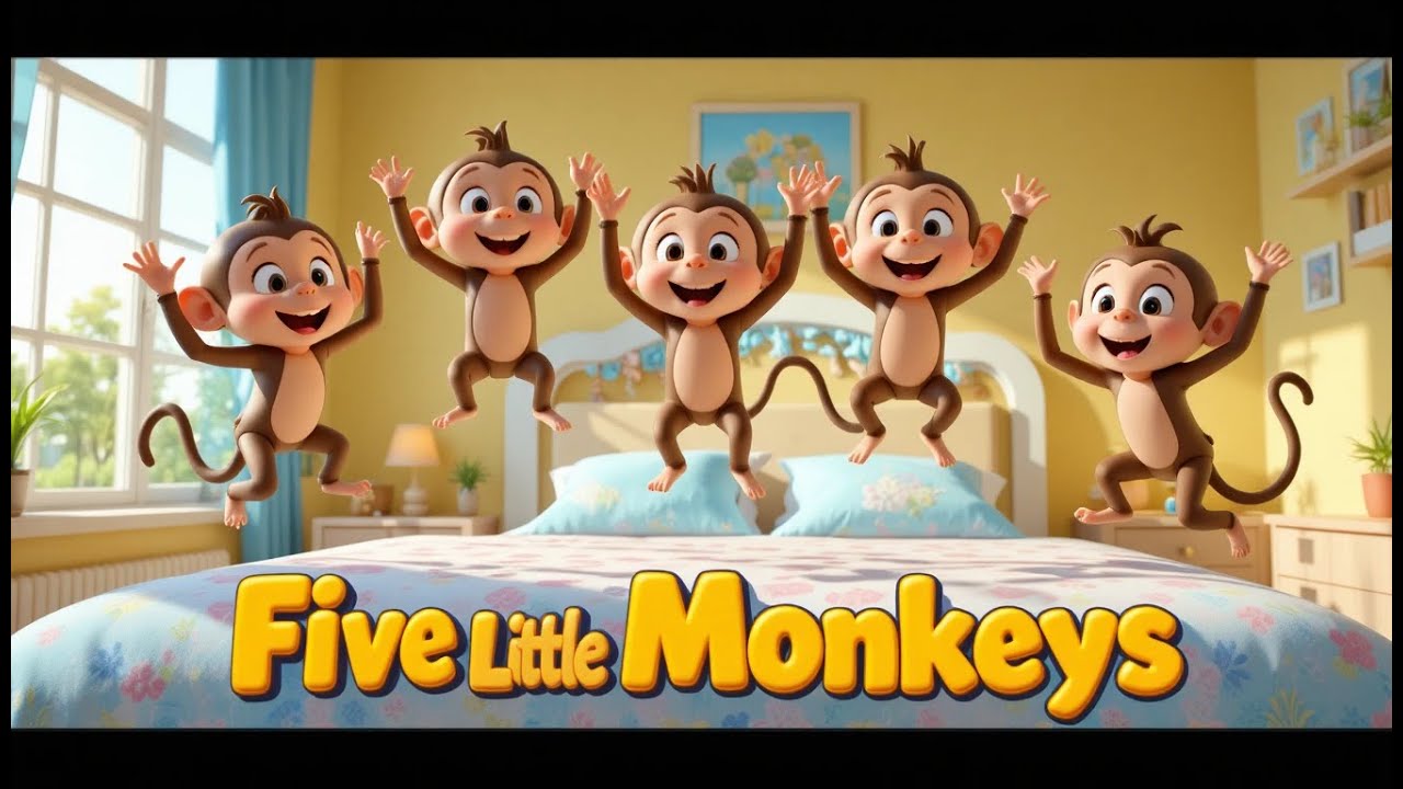 🐵 Five Little Monkeys | Classic Kids Song | Nursery Rhyme for Toddlers & Preschoolers 🐵