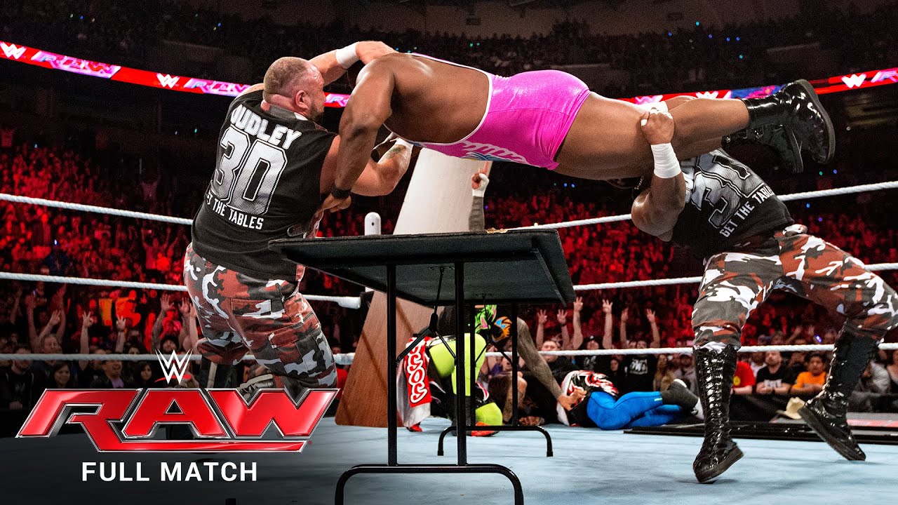 ПОЛНЫЙ МАТЧ — Усо и Дадли Бойз против Нью Дэй и Марка Генри — Tables Match: Raw, 8 февраля 2016 г.