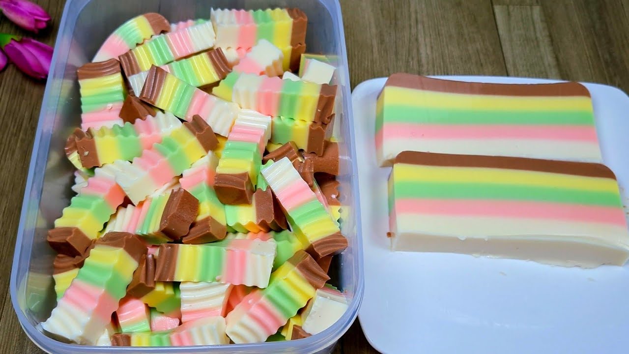 Cách làm KHÚC BẠCH TẦNG - KHÚC BẠCH topping trà sữa dẻo mềm núng nính không tách lớp