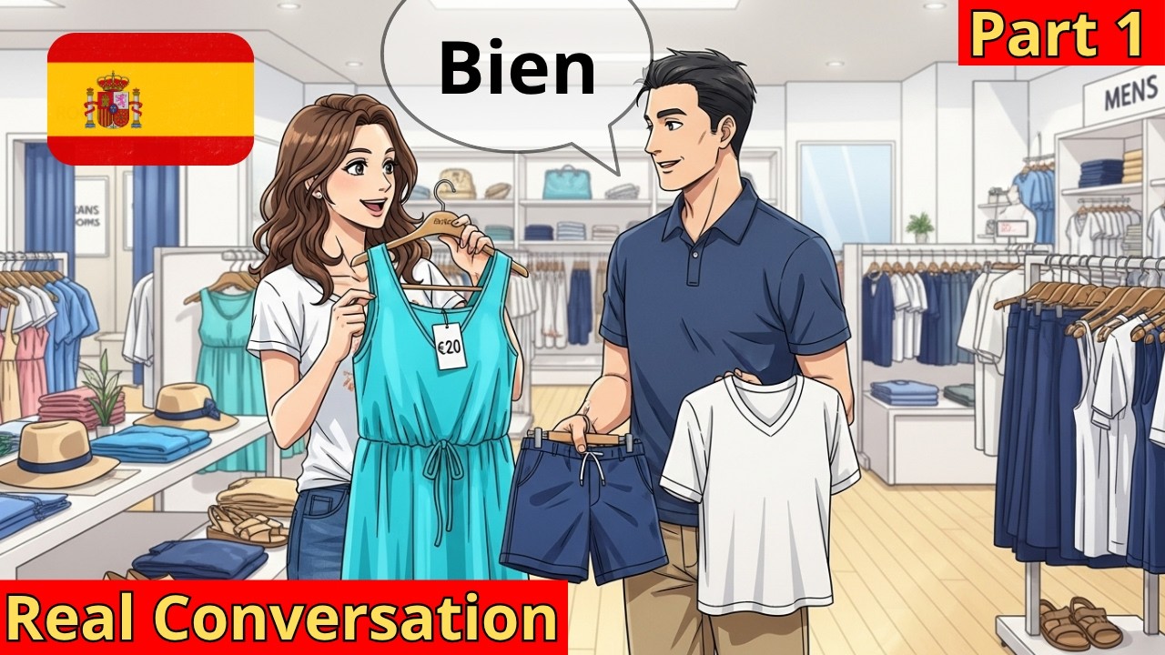 10 Short Spanish Conversations: Shopping for Clothes #1 | Spanish for Beginners | A2-B1