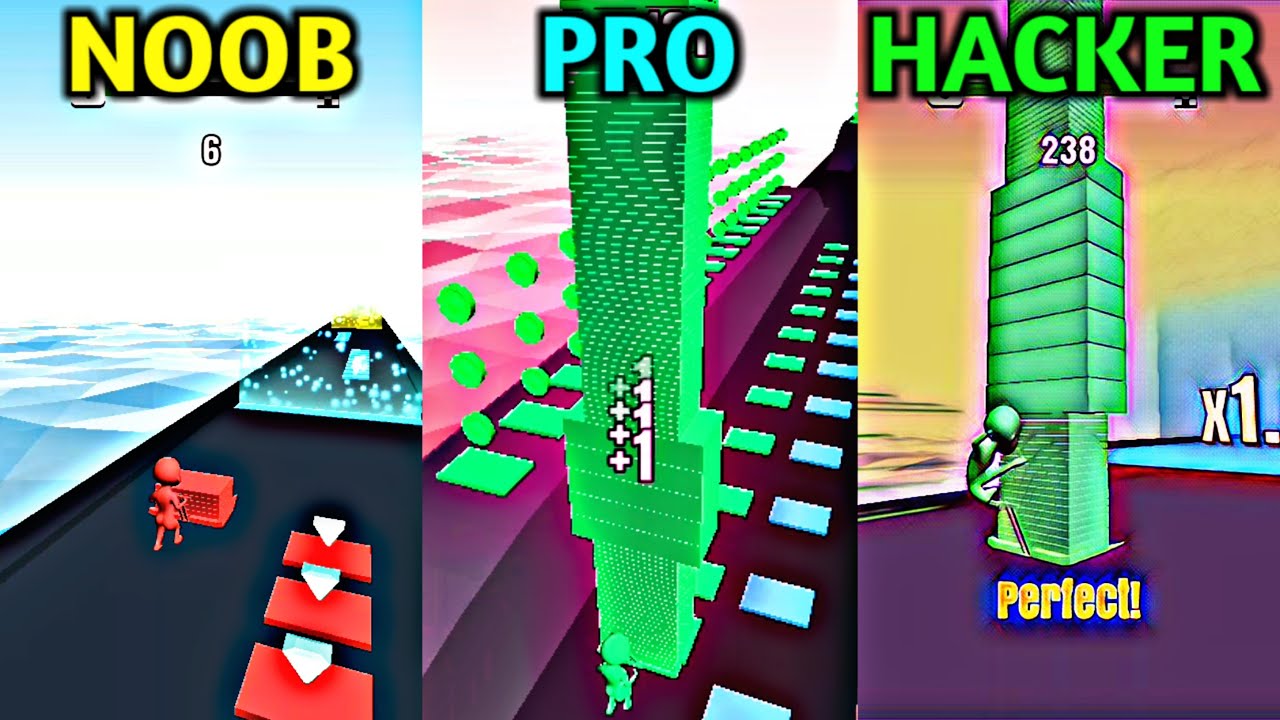 NOOB vs PRO vs HACKER – Stack Colors!!!!