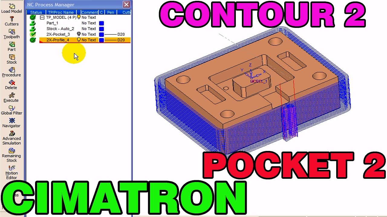 CIMATRON-CAM-POCKET 2-CONTOUR 2