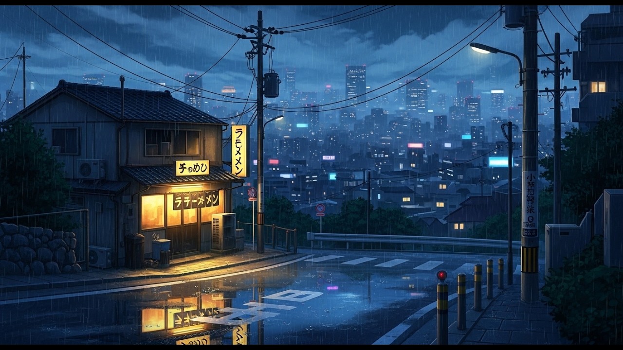 Tokyo Rain Study Lofi ☔ | Calm Focus Music No Lyrics