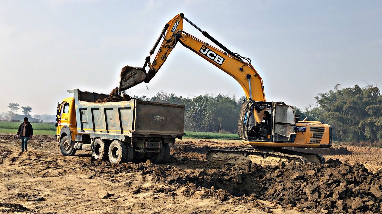 JCB 220 Lc Excavator Loading TATA 0000 Truck Mud | JCB 3dx | Tipper 1111 Tractor Loading | Toy video