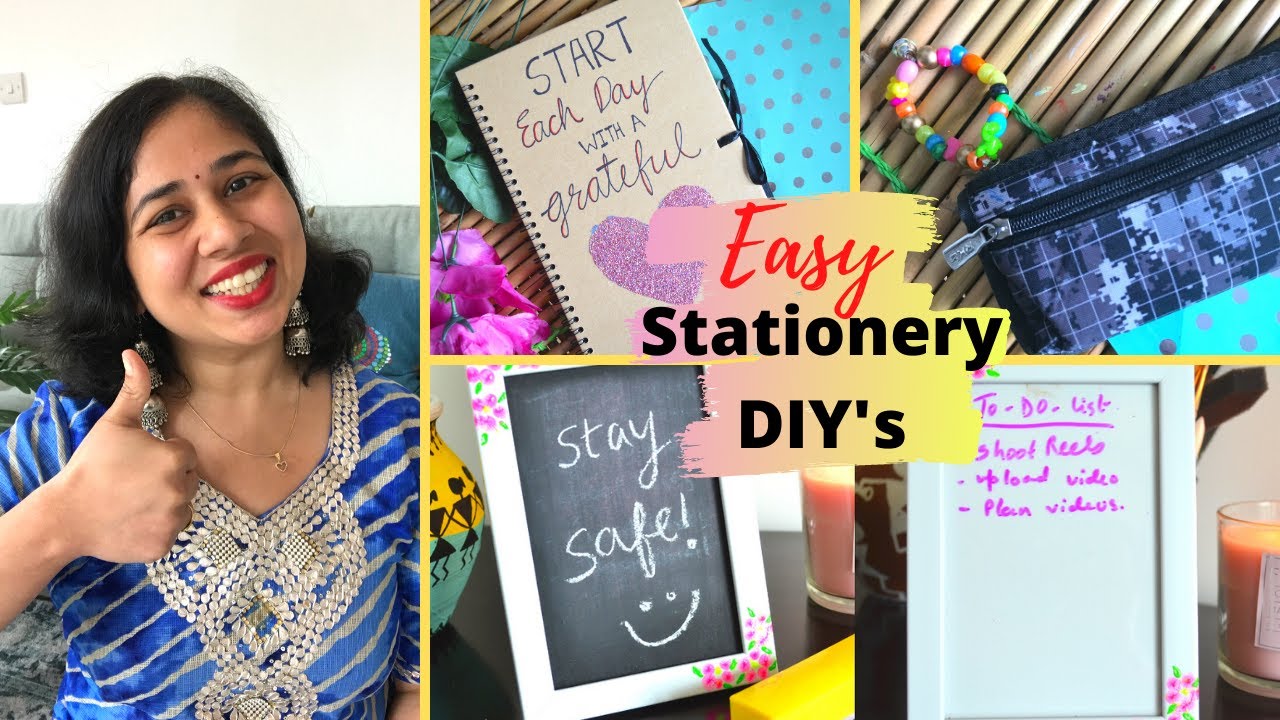 DIY Easy & Cute STATIONERY I Notebook cover, Chalkboard, Pouch I 3 Unique Functional Stationery DIY
