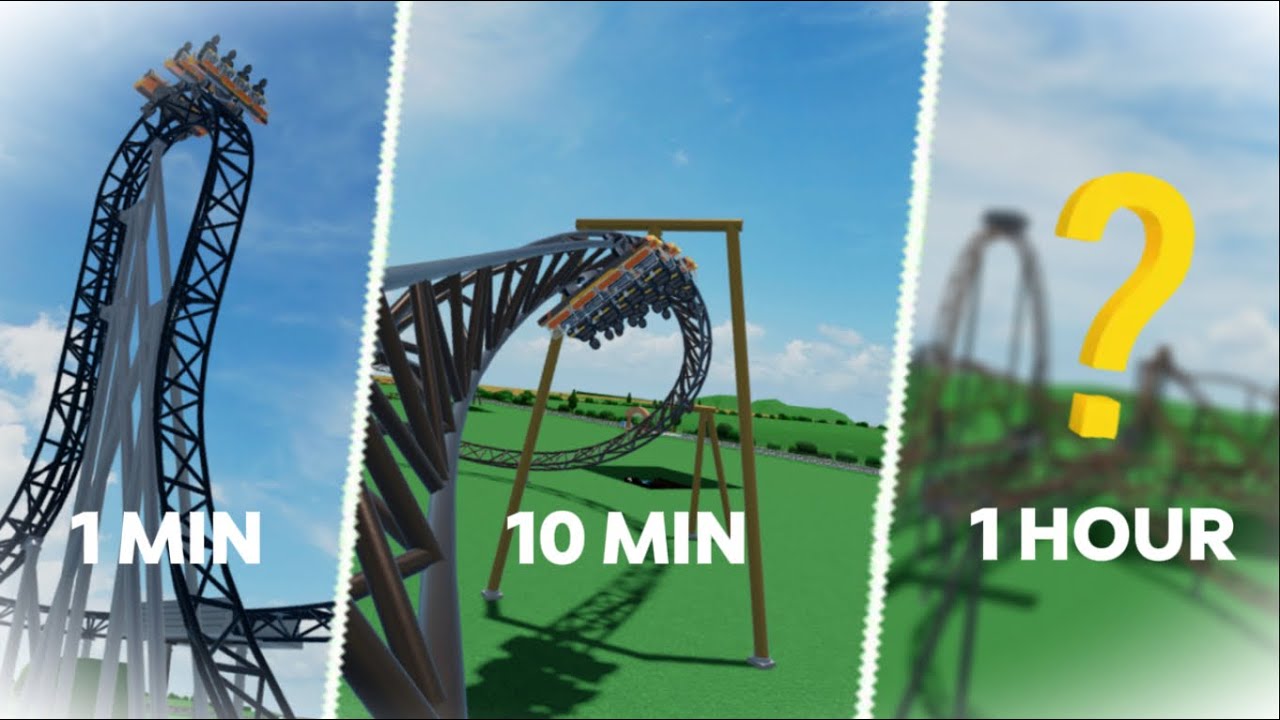Building Beyond-Vertical Drop Coaster In 1 min, 10 min and 1 hour!